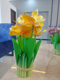 TIED RIBBONS Polyester Artificial Tulip Flowers For Decoration Fake Flower With Leaves