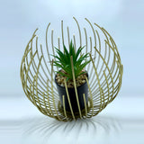 Artisan Crafted High-Quality Metal Alloy Sphere Planter For Elegant Room Decor