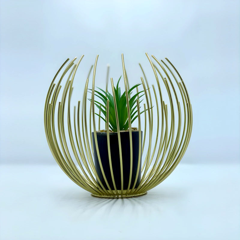 Artisan Crafted High-Quality Metal Alloy Sphere Planter For Elegant Room Decor