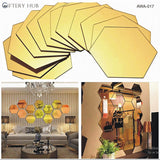 Acrylic Hexagon Gold mirror  wall decor for home and office decor - AWA-017