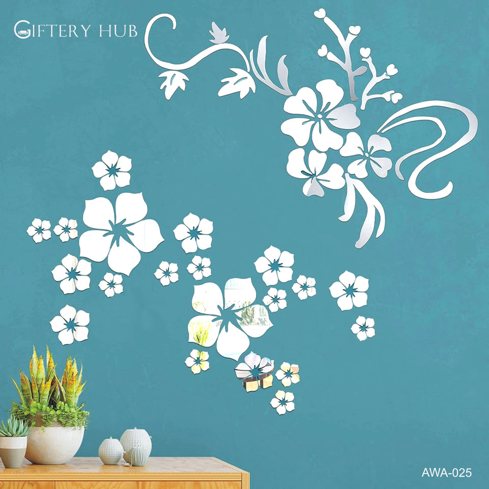 3d Flower Art Wall Decor Decal For Home Decoration - AWA-025