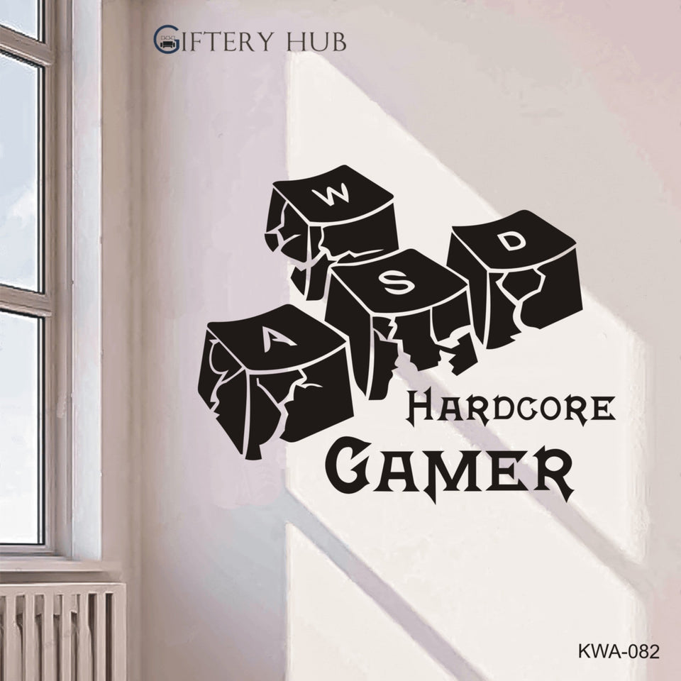 Hardcore Gamer Keyboard Keys Gamer for home and office decor - KWA-082