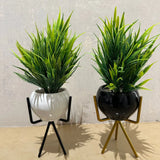 Luxury Ceramic Planters with Metal Stands