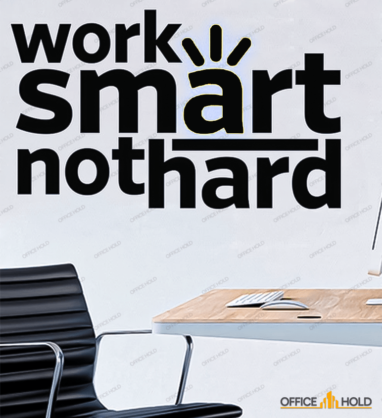 Work Smart Not Hard Inspirational Meeting Room Decor - OWD-072