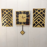 Golden pendulum Clock with Frames - PC - 163