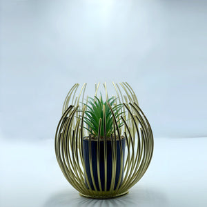 Artisan Crafted High-Quality Metal Alloy Sphere Planter For Elegant Room Decor