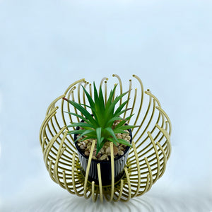 Artisan Crafted High-Quality Metal Alloy Sphere Planter For Elegant Room Decor