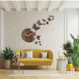 Flying Butterflies 3D Silent Wooden Wall Clock for home decoration - WC-051