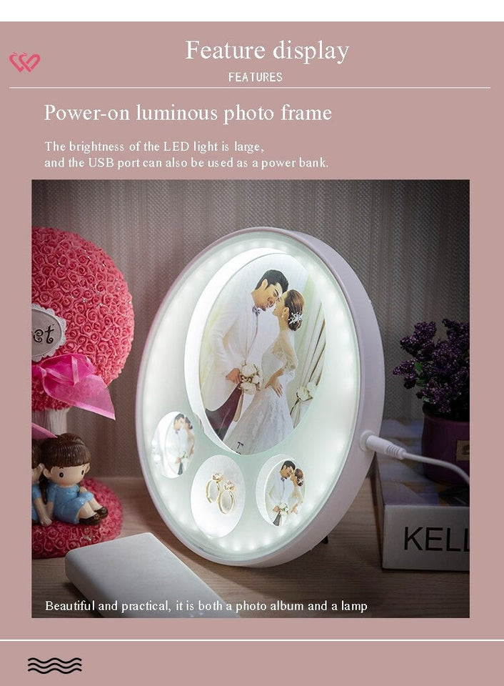 Home Decoration Bedroom Photo Frame USB LED Picture Painting Display Stand