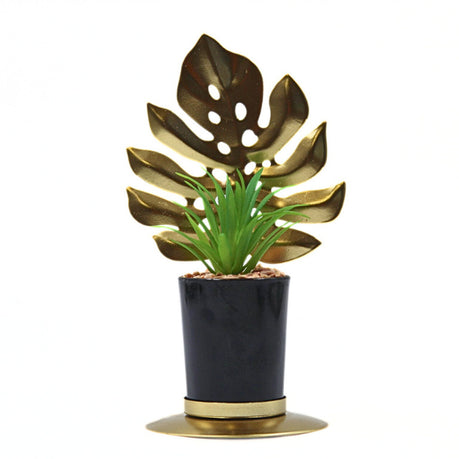 Golden Feather Leaf Plant Decor